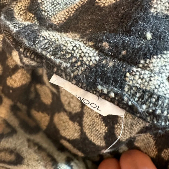 hayden Los Angeles Mini Skirt Leopard Print Asymmetrical Faux Wrap Wool Blend Md - Picture 9 of 9